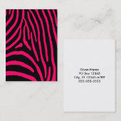 Hot-roze Zebra-stripes Visitekaartje (Voorkant / Achterkant)