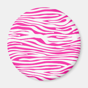 Hot-roze Zebra strips, dierlijke afdruk Magneet