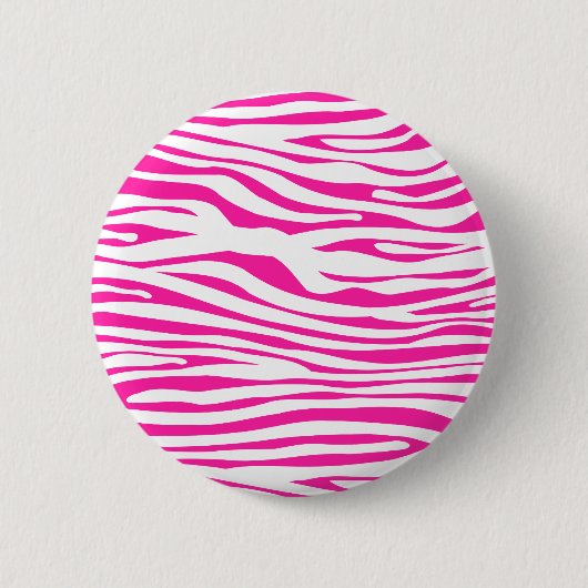Hot-roze Zebra strips, dierlijke afdruk Ronde Button 5,7 Cm (Voorkant)