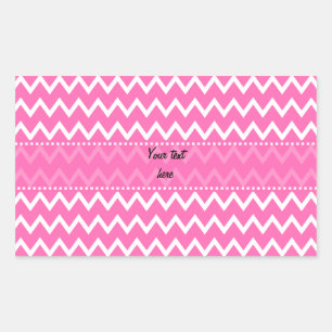 Hot-roze Zigzag Patroon Rechthoekige Sticker