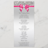 Hot Roze Zilveren Sequin Diamond Bow Wedding Progr Programma (Achterkant)