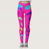 Hot-roze zonneschijn Leggings met pixie (Voorkant)