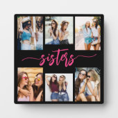 Hot roze zussen 6 foto collage Keepsake Gift Fotoplaat (Voorkant)