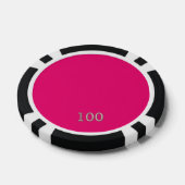 Hot Roze zwart 100 gestreepte poker chip (Enkel)