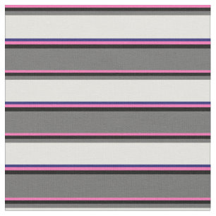 Hot-roze, zwart, donkergrijs, geel en Midnight Blu Stof