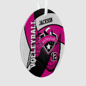 Hot-roze, zwart en wit 🏐 ❤ ornament (voorkant)