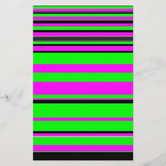 Hot-roze zwarte kleurrijke strippatroon briefpapier (Voorkant)