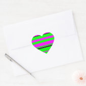 Hot-roze zwarte kleurrijke strippatroon hart sticker (Envelop)