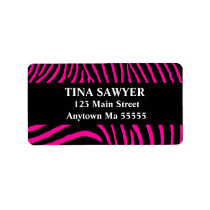 Hot-roze zwarte labels voor het retouradres van Ze