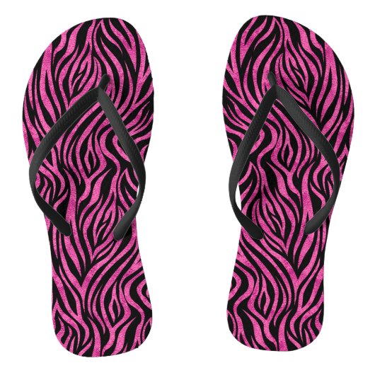 Hot-roze zwarte Teenslippers (Voetbed)