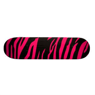 Hot-roze zwarte zebra Afdrukken Dierlijk kambord Skateboard