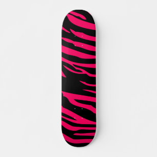 Hot Roze Zwarte Zebra Print Dier Mini Skateboard