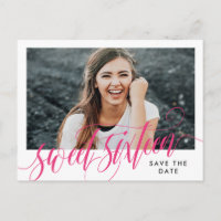 Hot-roze Zwittig Zestien sparen de datum