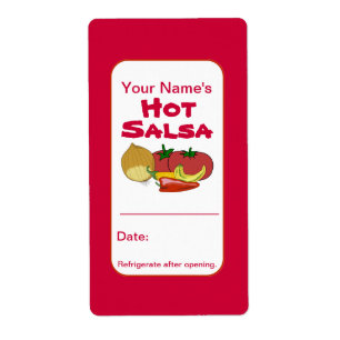 Hot Salsa Gepersonaliseerde Jar Stickers Voeg Jouw