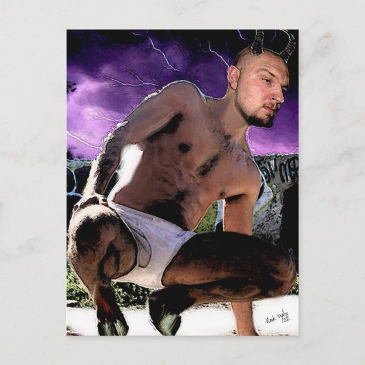 Hot Satyr in het Briefkaart Briefs (Voorkant)