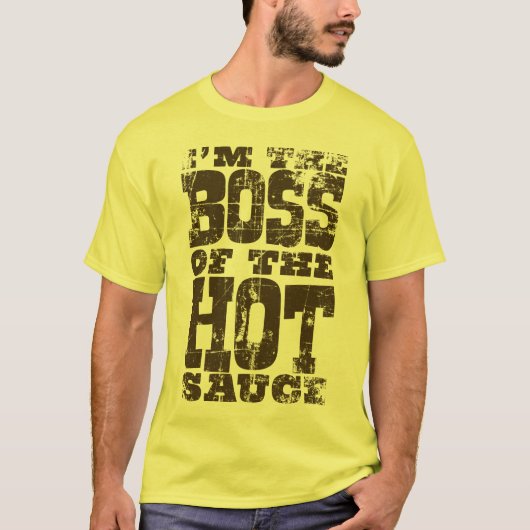 Hot Sauce Boss - Brown Distress T T-shirt (Voorkant)