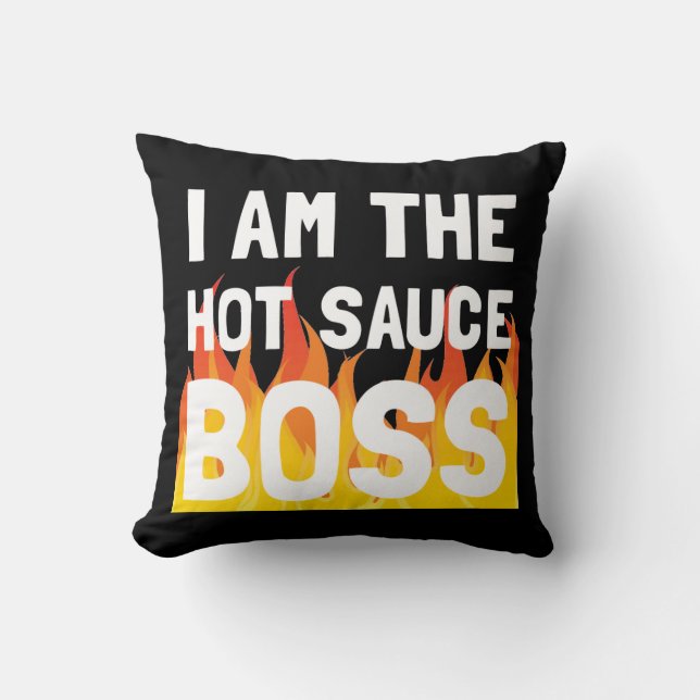 Hot Sauce Boss Kussen (Voorkant)