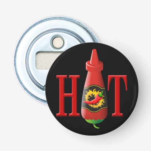 Hot Sauce Bottle Button Flesopener (Voorkant)