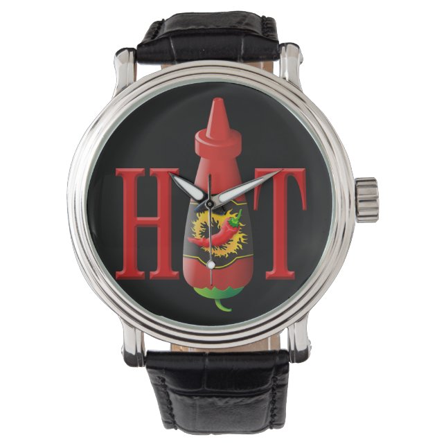 Hot Sauce Bottle Horloge (Voorkant)