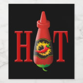 Hot Sauce Bottle Wijn Etiket (Enkel label)