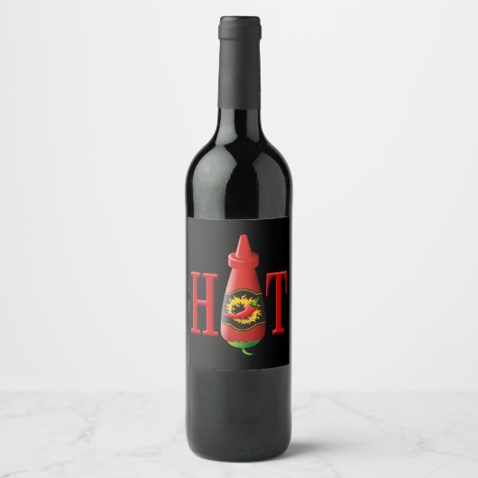 Hot Sauce Bottle Wijn Etiket (Voorkant)