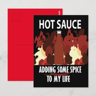 Hot Sauce Ketchup Fire Red Chili Pepper Briefkaart