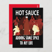 Hot Sauce Ketchup Fire Red Chili Pepper Briefkaart (Voorkant / Achterkant)
