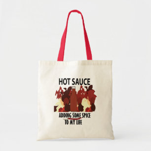 Hot Sauce Ketchup Fire Red Chili Pepper Tote Bag