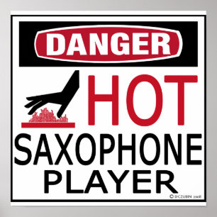 Hot Saxophone-speler Poster
