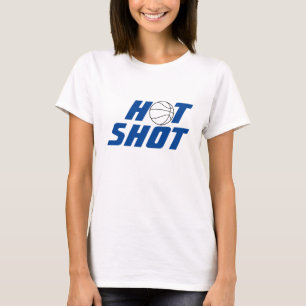 Hot-shot Basketball Quote met blauwe tekst T-shirt