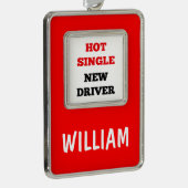 Hot Single New Driver Verzilverd Kader Ornament (Rechts)