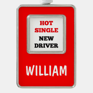Hot Single New Driver Verzilverd Kader Ornament