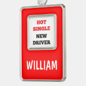 Hot Single New Driver Verzilverd Kader Ornament (Links)