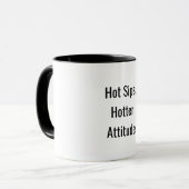 "Hot Sips Hotter Attitude" Sassy Coffee Mok (Voorkant links)