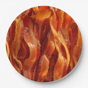 Hot Sizzling Yummy Salty Bacon Texture Papieren Bordje