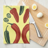 HOT & SPICY chilt jalapeno-patroon Theedoek (Quarter Fold)