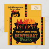 Hot & Spicy verjaardagsuitnodiging Briefkaart (Voorkant / Achterkant)