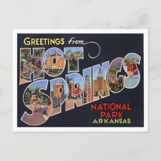 Hot Springs, Arkansas  Big Letters Briefkaart (Voorkant)