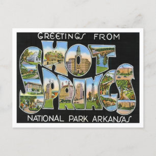 Hot Springs, Arkansas  Big Letters Briefkaart