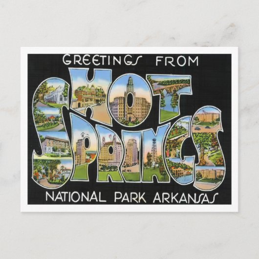 Hot Springs, Arkansas  Big Letters Briefkaart (Voorkant)