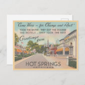 Hot Springs Arkansas  Greetings Briefkaart (Voorkant / Achterkant)