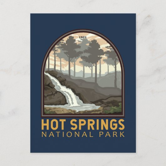 Hot Springs Nationaal Park  Emblem Briefkaart (Voorkant)