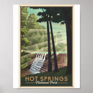 Hot Springs Nationaal Park Litho Kunstwerk Poster