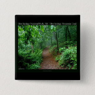 Hot Springs National Park, AR Fading Fog Gifts Vierkante Button 5,1 Cm