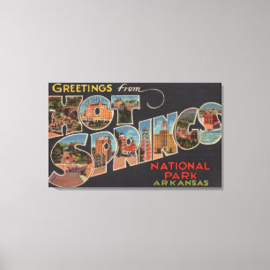 Hot Springs National Park, Arkansas (Blue) Canvas Afdruk