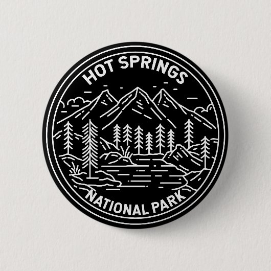 Hot Springs National Park Arkansas Monoline Ronde Button 5,7 Cm (Voorkant)