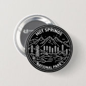 Hot Springs National Park Arkansas Monoline Ronde Button 5,7 Cm (Voorkant /achterkant)