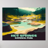 Hot Springs National Park Arkansas Retro P Poster (Voorkant)
