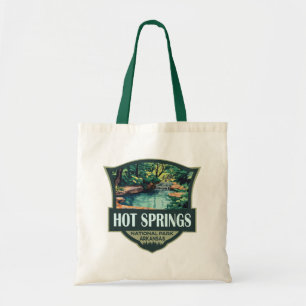 Hot Springs National Park Illustratie Retro Badge Tote Bag