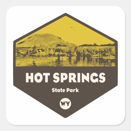Hot Springs State Park Wyoming Vierkante Sticker (Voorkant)